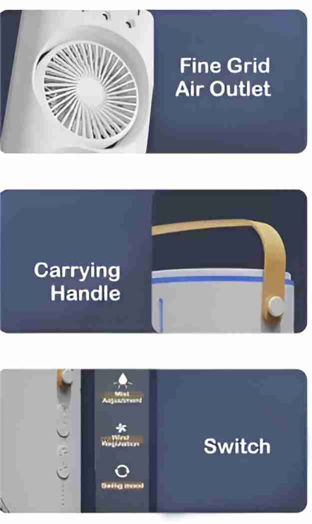 Portable Doul Fan Rechargeable cooler